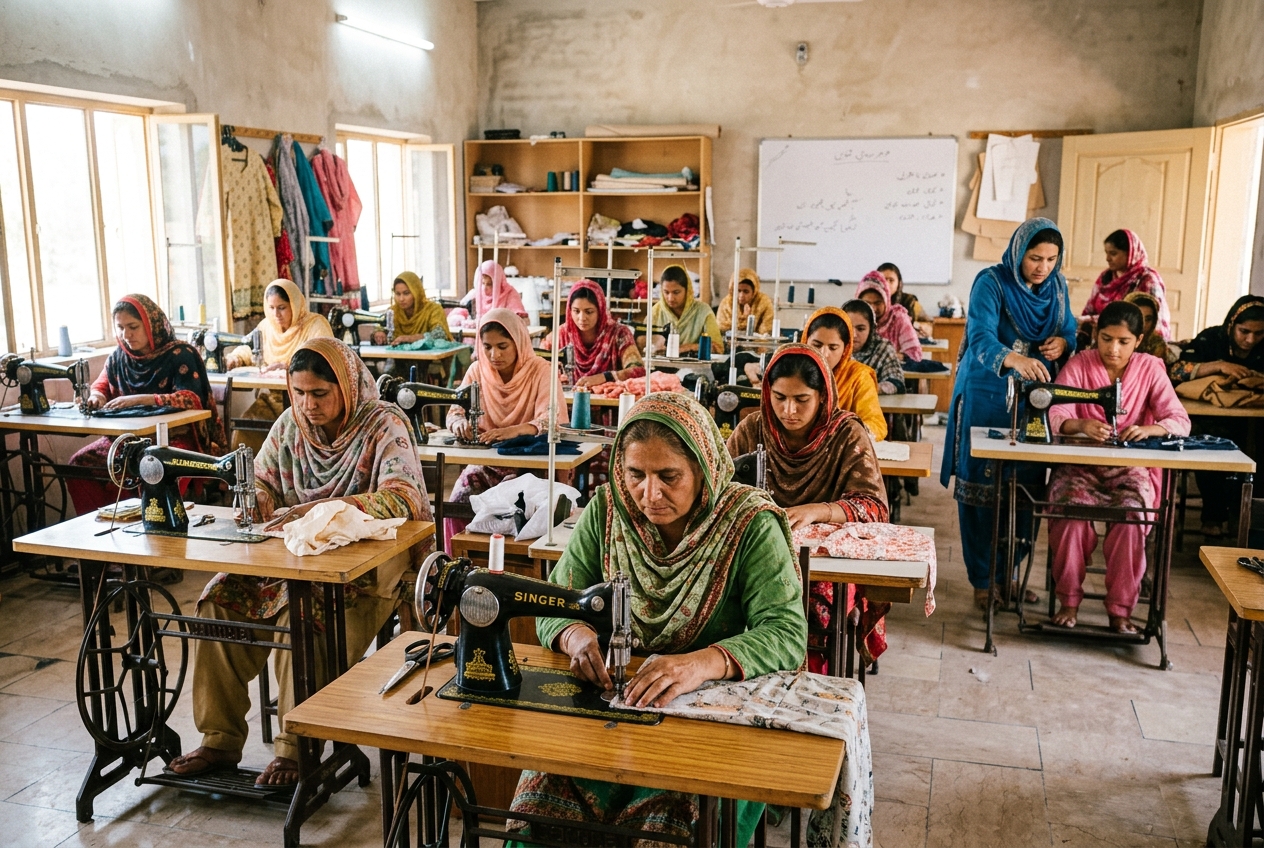 Vocational sewing class